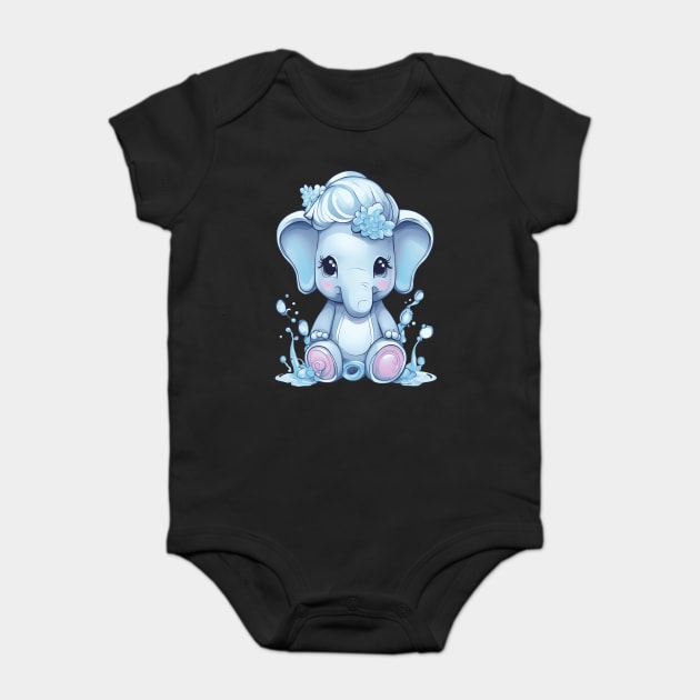 Cartoon Elephant Baby Bodysuit by animegirlnft